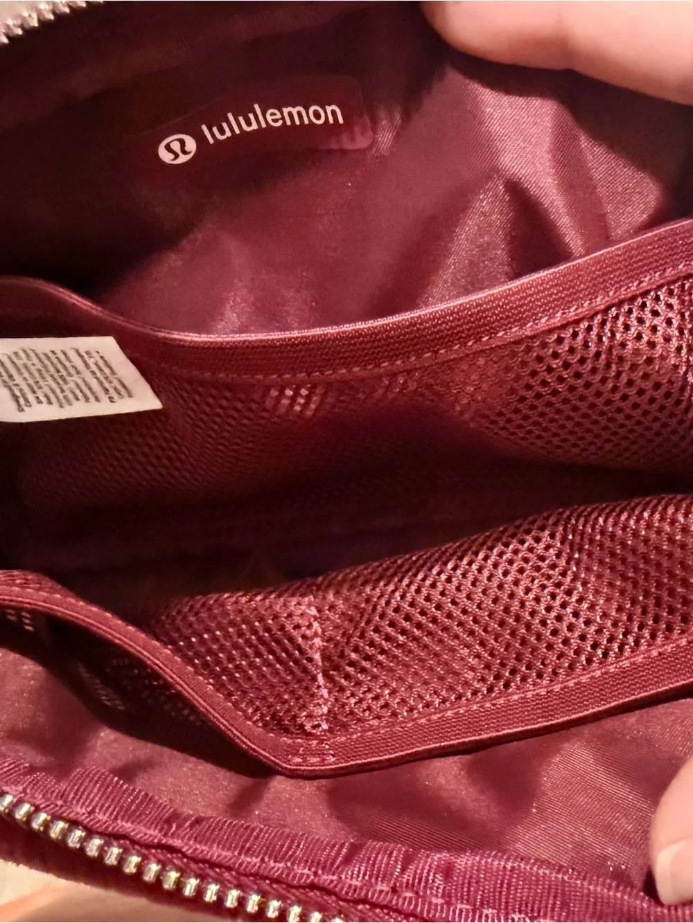 lululemon athletica Burgundy Mesh Organizer Pouch - Interior Mesh Compartments